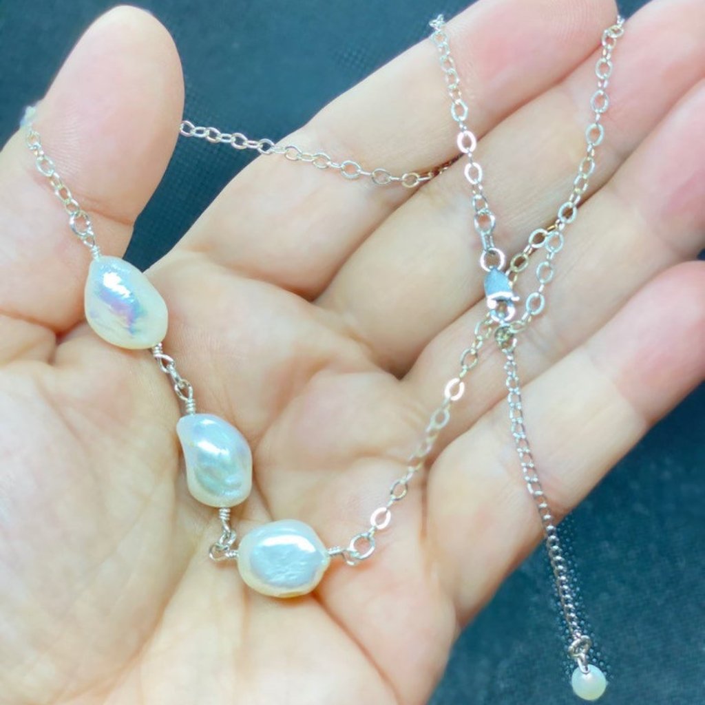 925 Sterling Silver Pearl Choker Necklace